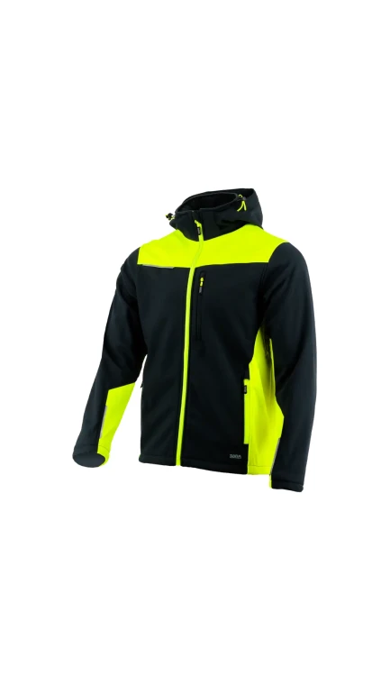 softshell comfortplus czarny + żółty odblaskowy.webp